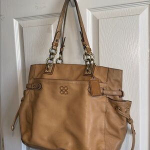 Rehab Coach Tan Leather Tote Bag